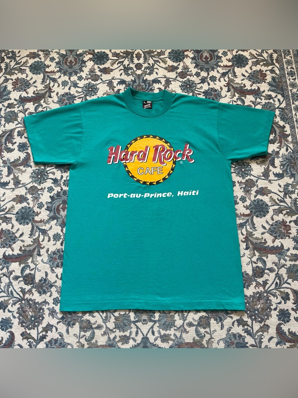Vintage 1990s teal Hard Rock Cafe T-shirt